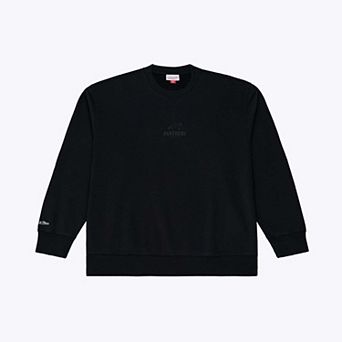 Men's Mitchell & Ness Black Carolina Panthers Core Essentials Micro Logo Fleece Sweatshirt