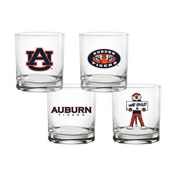 Indigo Falls Auburn Tigers Core 4-Pack Collectors Rocks Glass Set