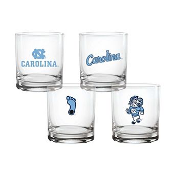 Indigo Falls North Carolina Tar Heels Core 4-Pack Collectors Rocks Glass Set