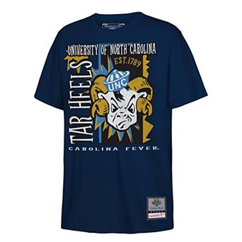 Youth Mitchell & Ness Navy North Carolina Tar Heels 90s Retro Poster T-Shirt