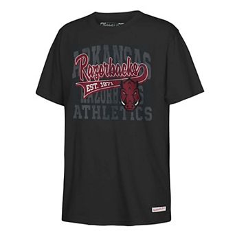 Youth Mitchell & Ness Black Arkansas Razorbacks Retro Sweeper T-Shirt