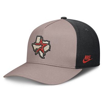 Men's Nike Light Brown/Black Houston Astros Cooperstown Rise A-Frame Adjustable Hat