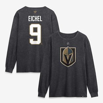 Men's Fanatics Jack Eichel Charcoal Vegas Golden Knights Authentic Stack Name & Number Long Sleeve T-Shirt
