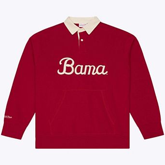 Men's Mitchell & Ness Crimson Alabama Crimson Tide Retro Roots French Terry Fleece Polo