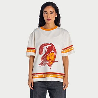 Women's The Wild Collective Cream Tampa Bay Buccaneers Oversized Established Boyfriend T-Shirt