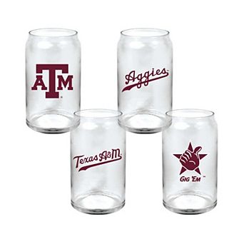 Indigo Falls Texas A&M Aggies Core Collectors Glass Can 4-Pack Set