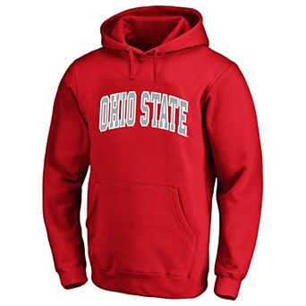 Men's Champion Scarlet Ohio State Buckeyes Arch Over Tackle Twill Hoodie