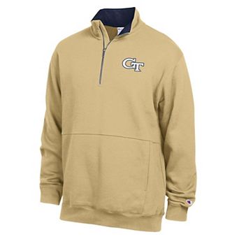 Men's Champion Gold Georgia Tech Yellow Jackets Fleece Quarter-Zip Pullover