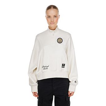 Women's New Era Cream Pittsburgh Steelers Academic Quarter-Zip Pullover