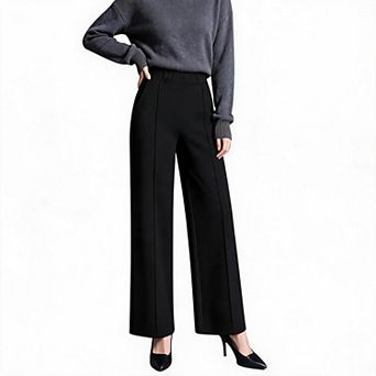 Women's High Waist Wide Leg Dress Pants Loose Elastic Waist Casual Business Work Trousers