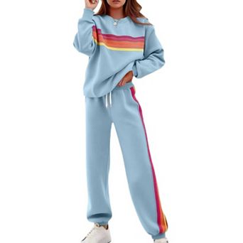 Women's 2 pc Tracksuit Crew Neck Long Sleeve Sweatshirt Jogger Pants Casual Loungewear Sets