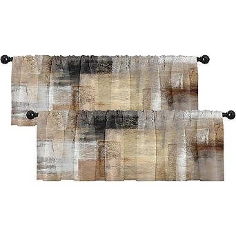 2-Pack Window Valances Modern Abstract Blackout Rod Pocket Drapes