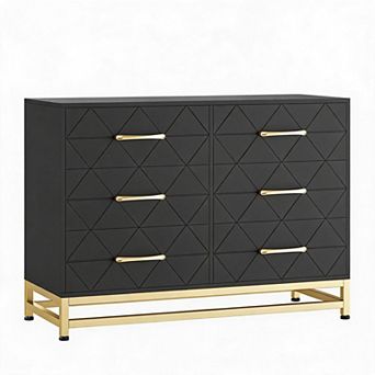 6 Dresser with Large Capacity, Chest of Drawers Wooden Dresser for Bedroom, Living Room, Hallway