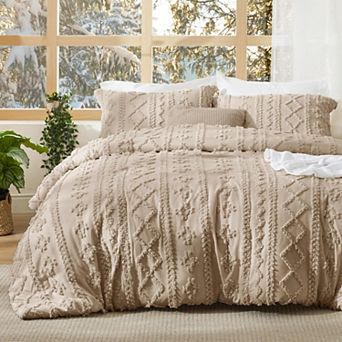 Bedsure Tufted Boho Comforter Set California - Dark Boho Bed Set, GentleSoft™ Farmhouse-Style