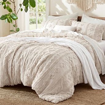 Bedsure Tufted Boho Comforter Set California - Dark Boho Bed Set, GentleSoft™ Farmhouse-Style
