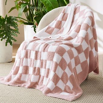 Bedsure GentleSoft Checkered Twin Blanket for Couch - Super Soft Cozy & Warm Knit Throw Blanket