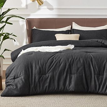 Bedsure Oversized Queen Comforter Set - Charcoal Soft Bedding for All Seasons, Cationic Dyed Bed