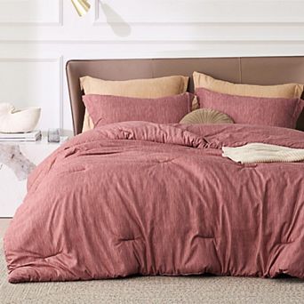 Bedsure Oversized Queen Comforter Set - Charcoal Soft Bedding for All Seasons, Cationic Dyed Bed