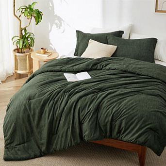 Bedsure Oversized Queen Comforter Set - Charcoal Soft Bedding for All Seasons, Cationic Dyed Bed