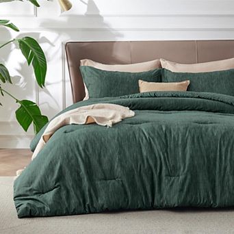 Bedsure Oversized Queen Comforter Set - Charcoal Soft Bedding for All Seasons, Cationic Dyed Bed