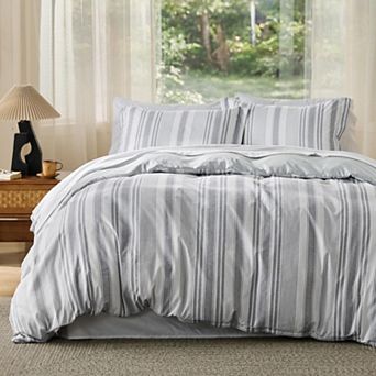 Bedsure Duvet Cover - Reversible Striped Duvet Cover Set with Zipper Closure, Bedding Set,, 1 Duvet