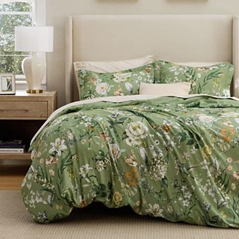 Bedsure Duvet Cover - Reversible Floral&Bird Duvet Cover Set with Zipper Closure, Mistletoe Bedding