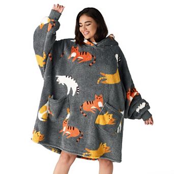 Bedsure Cat Wearable Blanket Hoodies for Women, Birthday Christmas Gifts for Girlfriend, Wife, Mom
