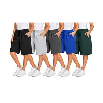 Blue Ice Women's Loose Fit Cotton Blend Lounge Shorts- 5-Pack