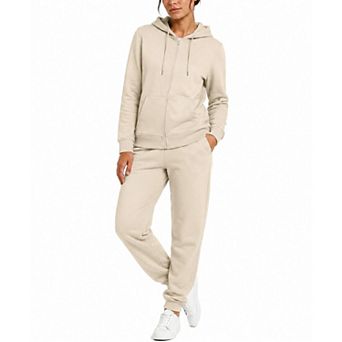 Blu Rock Women's Loose Fit French Terry Zip Up Hoodie And Jogger Set
