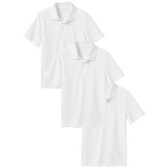 Galaxy By Harvic Boy's Moisture Wicking Short Sleeve Polos -3 Pack