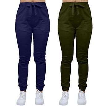 2 pk GBH Women's Loose Fit Cotton Twill Jogger Pants (S-2XL)