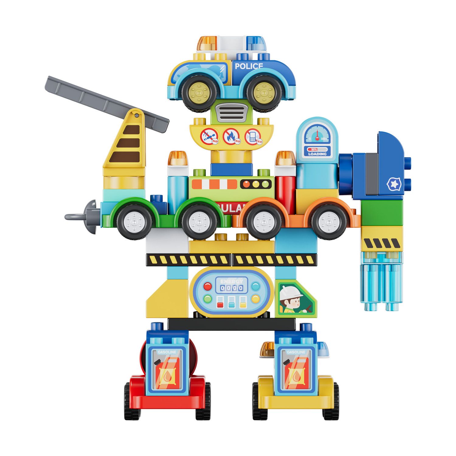 Детский конструктор Contixo TF1 2-in-1 Vehicle-to-Robot Building Set, 93 Pieces, Ages 3+ — фото 1