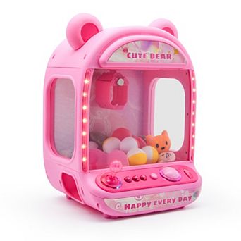 Contixo CM2 Pink Bear Claw Machine with LED Lights, Music, Toys & Capsules, Ages 3+
