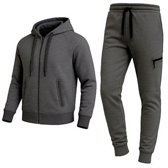 Blu Rock Men's Slim Fit Tech Fleece Hoodie & Jogger Set
