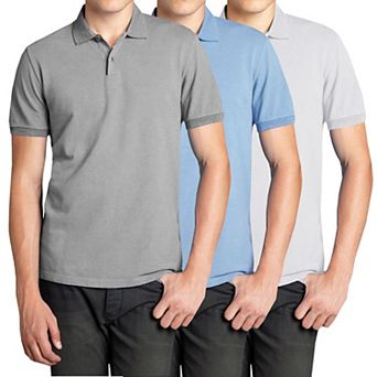 Galaxy Men’s Short Sleeve Pique Polo Shirt-3 Pack