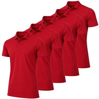 Galaxy Men’s Short Sleeve Pique Polo Shirt-5 Pack