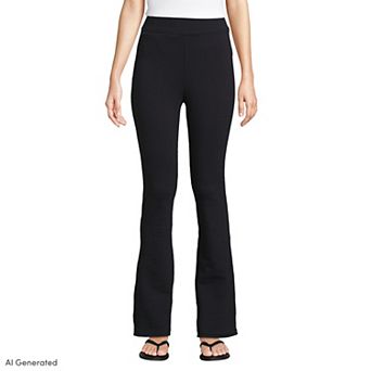 Women's Lands' End High Rise Pull On Flare Pocket Pants