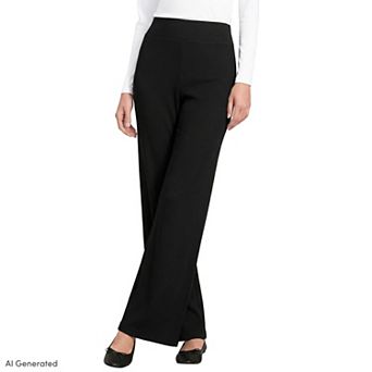Women's Lands' End Drapey Rib High Rise Wide Leg Pants