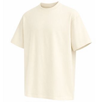 Blu Rock Men's Oversized Heavyweight Cotton Crew Neck Short Sleeve Tee Loose Fit Tops
