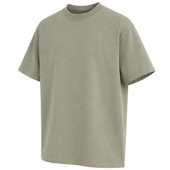 Blu Rock Men's Oversized Heavyweight Cotton Crew Neck Short Sleeve Tee Loose Fit Tops