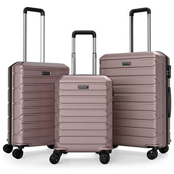 Costway 3 pc Hardside Luggage Set (20/24/28 Inch) with 8-Spinner Wheels, 3-Digital Lock