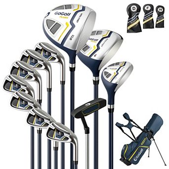 Costway 12 pc Men's Complete Golf Club Set Right Hand 460CC #1 Driver & #3 Fairway