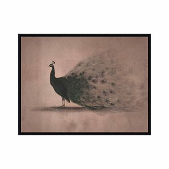 Martha Stewart Perry St. Peacock Portrait Framed Canvas Wall Art
