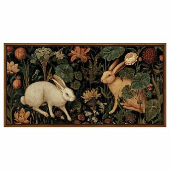 Martha Stewart Bedford Woodland Rabbit Pair Framed Canvas Wall Art