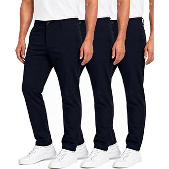 Blu Rock Men's Super Stretch Slim Fit Everyday Chino Pants-3 Pack