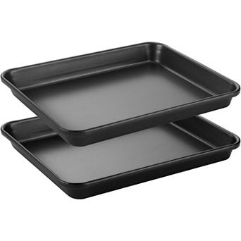 2 Pack 9.7X7.5" Toaster Oven Pans for Baking,Small Baking Tray, Dishwasher Safe and Heavy Duty