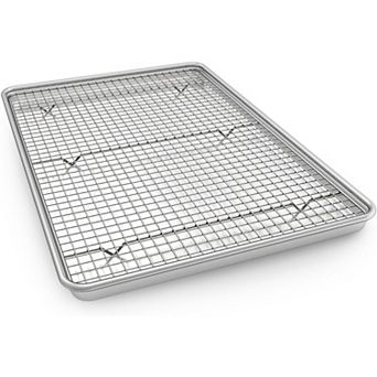 13 Inch Sheet Pans with Rack Set, Quality Baking Sheet Pan Set, Tray Pans for Baking, Roasting