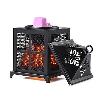 Vintage Fireplace Wax Warmer 4-in-1 Electric LED Scentsy Melts Beverage Warmer Matte