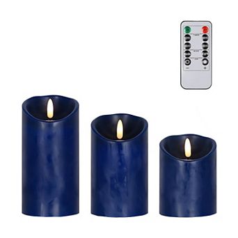 Flameless Candles with Remote Timer Real Wax LED Pillar Candles Set of 3 for Home Decor Wedding