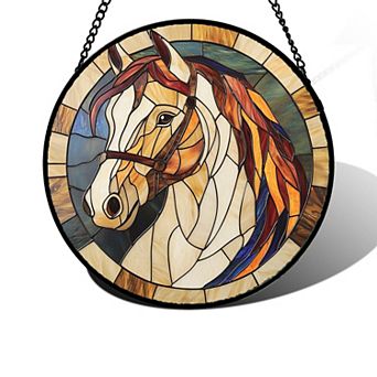 Stained Glass Suncatcher 6.3 Inch Window Hanging Home Decor Gift for Mom Women
